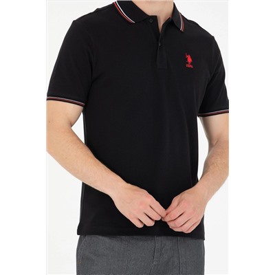 Erkek Siyah Basic Polo Yaka Tişört