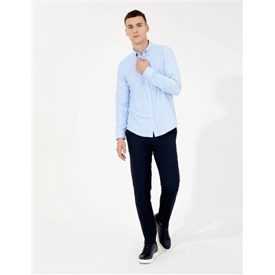 Açık Mavi Slim Fit Oxford Gömlek