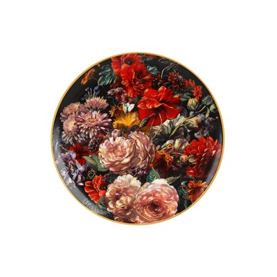 Пара чайная, 1 перс, 2 пр, 250 мл, фарфор F, черная, Маки, Baroque flowers, 62363