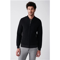Avva Siyah Bomber Yaka Fermuarlı Içi Muline Detaylı Regular Fit Mont A31Y6060