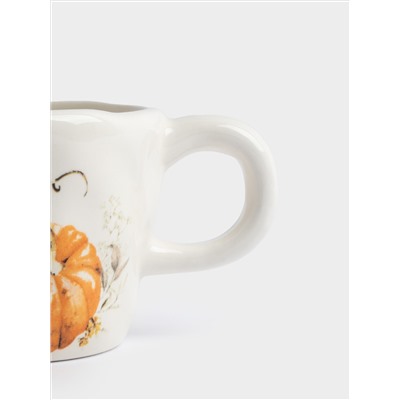 Кружка, 320 мл, керамика, молочная, Тыквы, Bright pumpkin