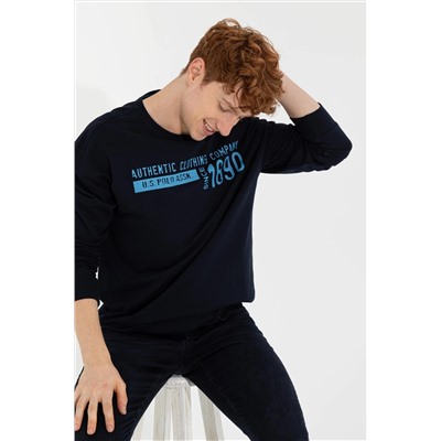 Erkek Lacivert Bisiklet Yaka Sweatshirt