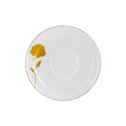 Пара чайная, 1 перс, 2 пр, 250 мл, фарфор F, белая, с золотистым кантом, Мак, Flowers, 60491