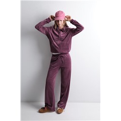 Pantalón terciopelo suave vino