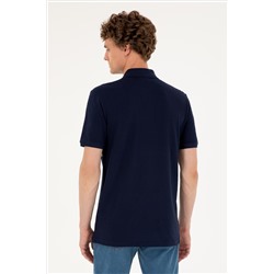 Erkek Regular Fit Polo Yaka Lacivert Tişört