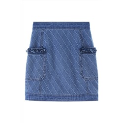 Minifalda vaquera de talle alto Azul claro