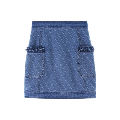 Minifalda vaquera de talle alto Azul claro