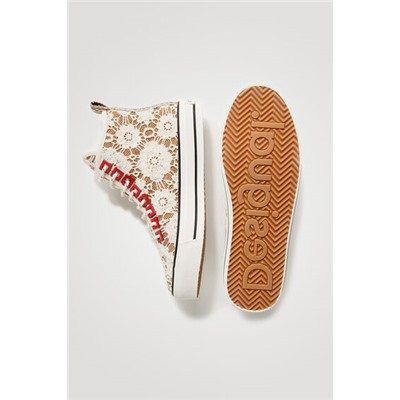Sneakers altas encaje
