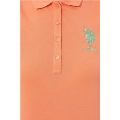 Kadın Somon Basic Polo Yaka Tişört