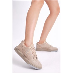 Tonny Black Unisex Bej Rahat Kalıp Poli Taban Bağcıklı Sneaker TBA297