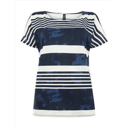 Damen Cold-Shoulder-Shirt mit Streifenmuster