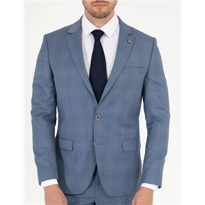%100 Yün Mavi Ekstra Slim Fit Takım Elbise