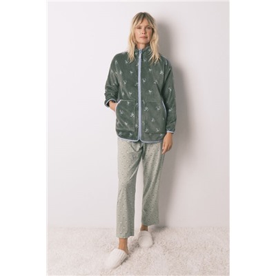 Bata corta polar flores