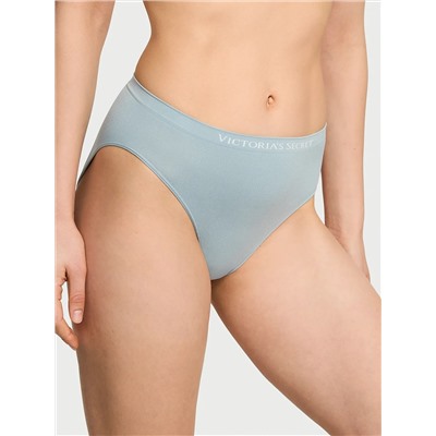Seamless Lace-Trim High-Leg Brief Panty