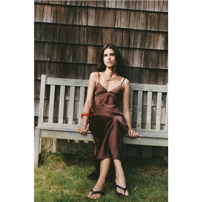 SATIN MIDI DRESS