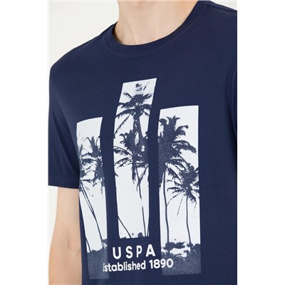 Erkek Lacivert Bisiklet Yaka T-Shirt