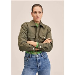 Chaqueta crop bolsillos -  Mujer | MANGO OUTLET Melilla