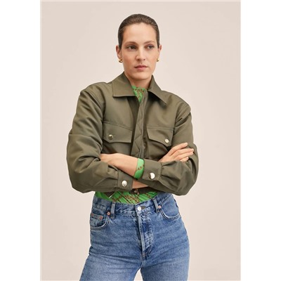 Chaqueta crop bolsillos -  Mujer | MANGO OUTLET Melilla