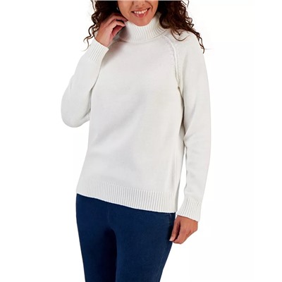 KAREN SCOTT Women's Cotton Turtleneck Sweater, Created for Macy's