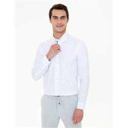 Lacivert Slim Fit Uzun Kollu Gömlek