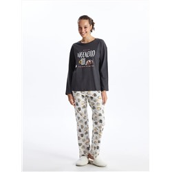LC Waikiki Bisiklet Yaka Baskılı Uzun Kollu Kadın Pijama Takımı, LCW DREAM                                            
                                            Bisiklet Yaka Baskılı Uzun Kollu Kadın Pijama Takımı