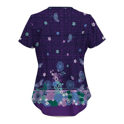 UA Butterfly Chic Grape Print Scrub Top