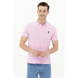 Erkek Açık Pembe Basic Polo Yaka Tişört