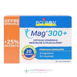 Boiron Mag'300+ - Fatigue Générale, Nerveuse & Musculaire 80 comprimés + 20 comprimés OFFERTS