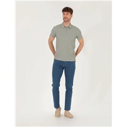 Haki Slim Fit Fermuarlı Polo Yaka Tişört