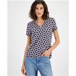 Tommy Hilfiger Women's Heartlock V-Neck Short-Sleeve T-Shirt