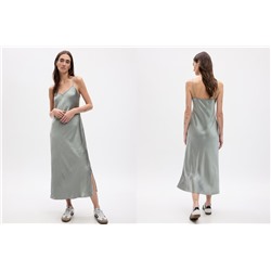 Satin Midi Slip Dress