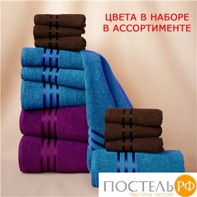 Набор из 12 полотенец DOME Harmonika Махра 440г/м2, ЦВЕТА В АССОРТИМЕНТЕ (30х50-6 шт + 50х80-4 шт + 70х130-2 шт)