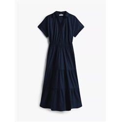 Poplin Tiered Midi Dress