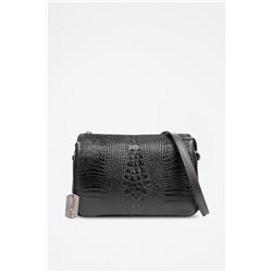 Bandolera de piel Arzergrande - Negro