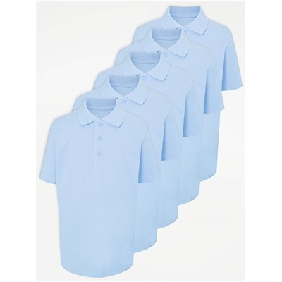 Light Blue School Polo Shirt 5 Pack