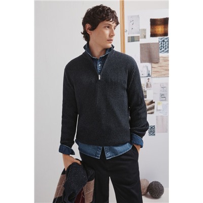 Jersey canalé cremallera