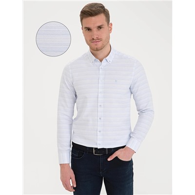 Açık Mavi Slim Fit Uzun Kollu Gömlek