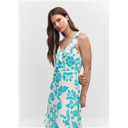 Vestido abertura volantes