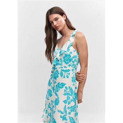 Vestido abertura volantes