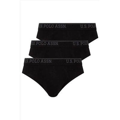 U.S. Polo Assn. Erkek Siyah 3 Lü Slip Külot US.01.83057