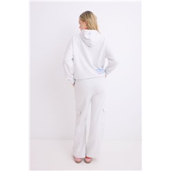 Pantalón largo flare felpa gris
