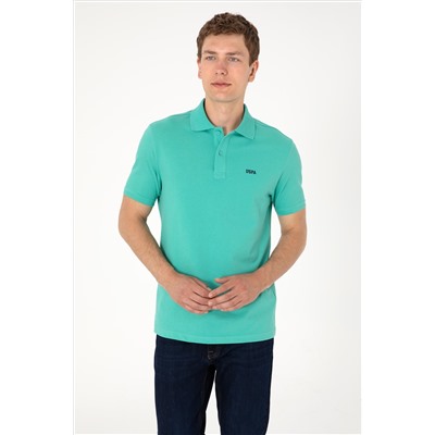 Erkek Polo Yaka Mint Basic Tişört