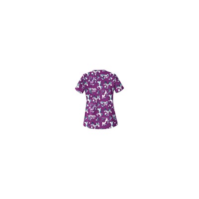 UA Frolic In The Flowers Berry Burst V-Neck Scrub Top