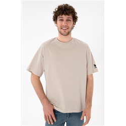 Erkek Oversize Fit Bisiklet Yaka Taş Tişört