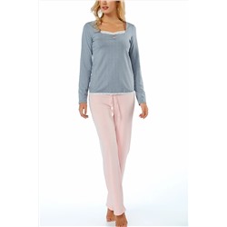 Sevim Kadın Indigo Dantelli Pijama Takımı 6460