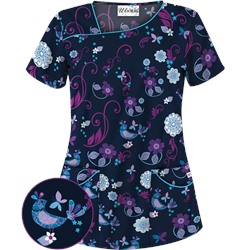 UA Song Bird Navy Scrub Top