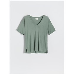 Bluse aus Leinenmischung