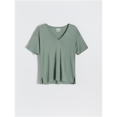 Bluse aus Leinenmischung