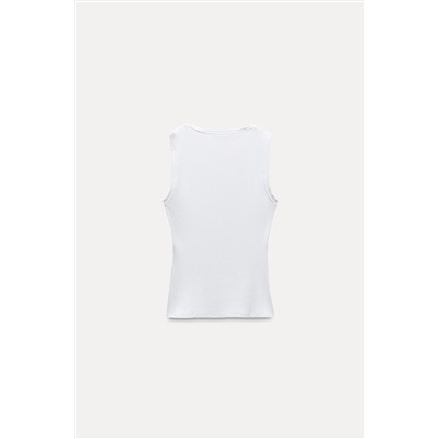 BUTTONED RIBBED T-SHIRT