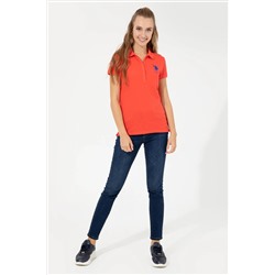 Kadın Kırmızı Basic Polo Yaka Tişört